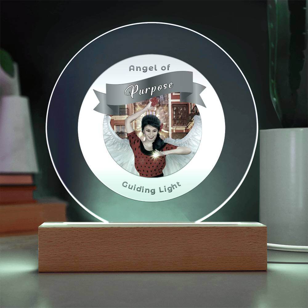USB Circle Acrylic LED Light - Angel -Purpose