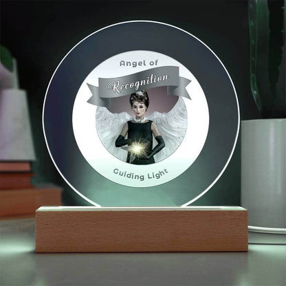 USB Circle Acrylic LED Light  -Guardian Angel - Recognition