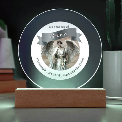 USB Circle Acrylic LED Light  - Archangel Gabriel