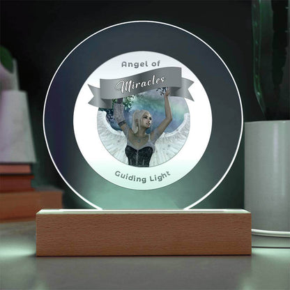 USB Circle Acrylic LED Light  -Guardian Angel - Miracles