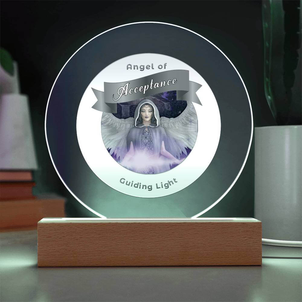 USB Circle Acrylic LED Light - Angel - Acceptance