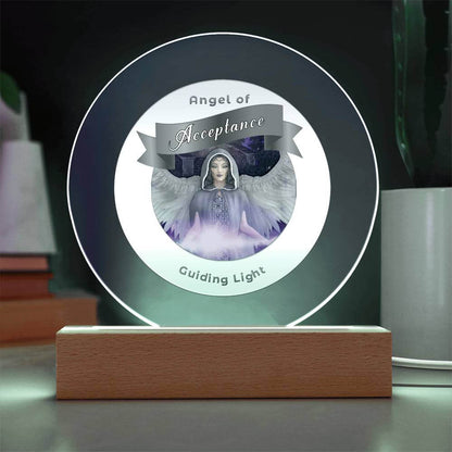 USB Circle Acrylic LED Light - Angel - Acceptance