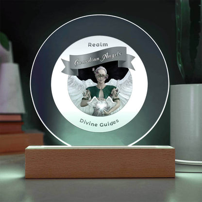 USB Circle Acrylic LED Light  -  Guardian Angels