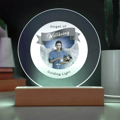USB Circle Acrylic LED Light - Angel - Wellbeing
