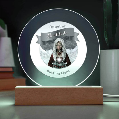 USB Circle Acrylic LED Light  -Guardian Angel -  Gratitude