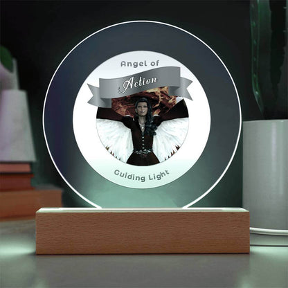 USB Circle Acrylic LED Light - Angel - Action