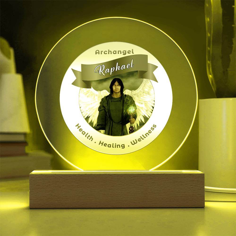 USB Circle Acrylic LED Light  - Archangel Raphael