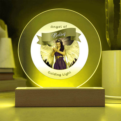 USB Circle Acrylic LED Light - Angel -- Belief