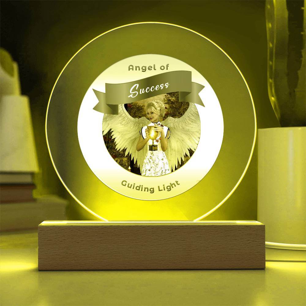 USB Circle Acrylic LED Light  -Guardian Angel - Success