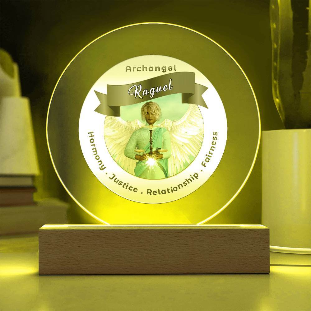 USB Circle Acrylic LED Light  - Archangel Raguel
