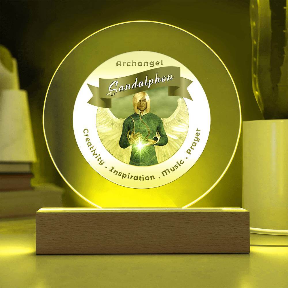 USB Circle Acrylic LED Light  - Archangel Sandalphon