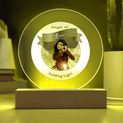 USB Circle Acrylic LED Light  -Guardian Angel - Love