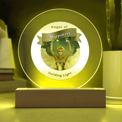 USB Circle Acrylic LED Light  -Guardian Angel -  Happiness