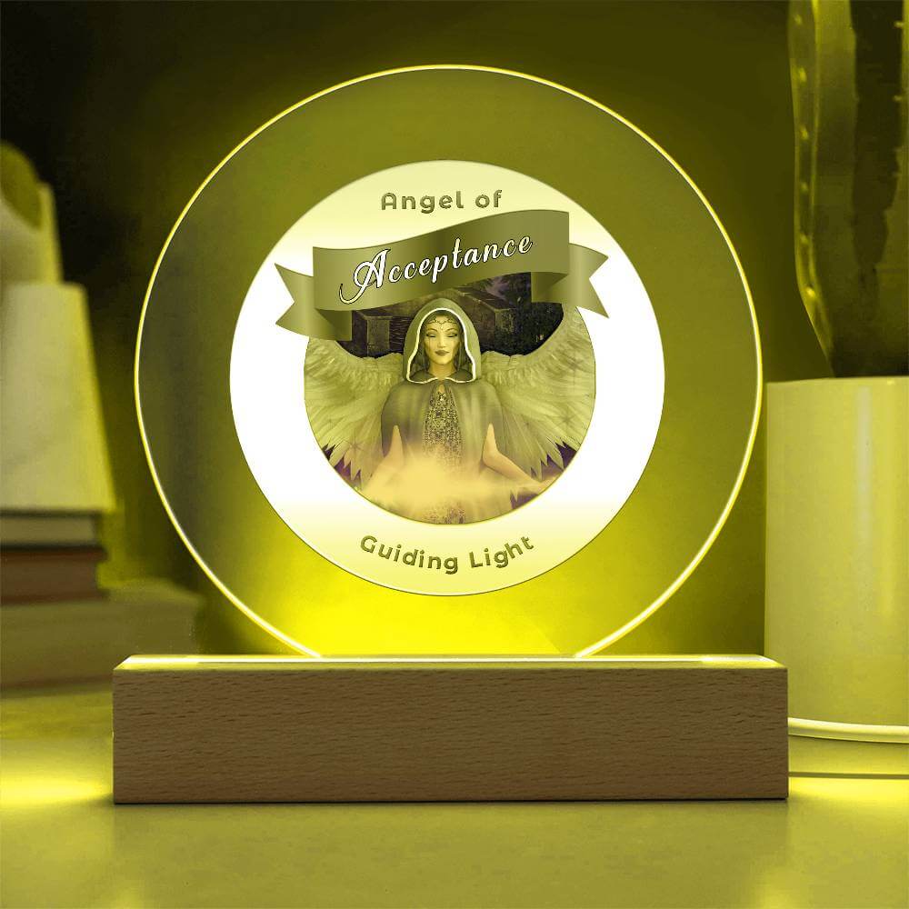USB Circle Acrylic LED Light - Angel - Acceptance