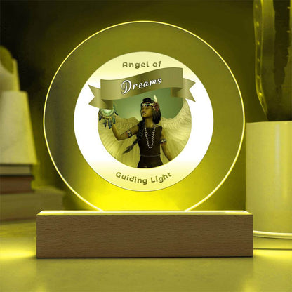 USB Circle Acrylic LED Light  -Guardian Angel - Dreams