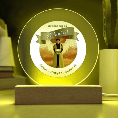 USB Circle Acrylic LED Light - Archangel Selaphiel