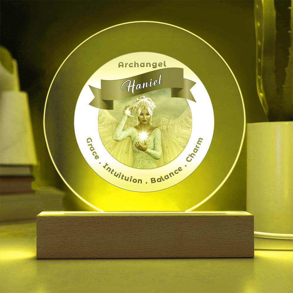 USB Circle Acrylic LED Light -  Archangel Haniel