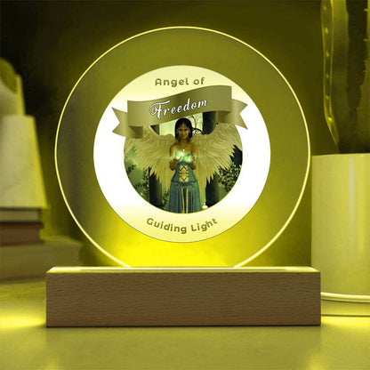 USB Circle Acrylic LED Light - Angel -  Freedom