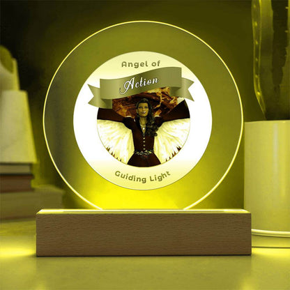 USB Circle Acrylic LED Light - Angel - Action