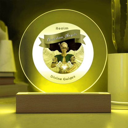USB Circle Acrylic LED Light  -  Guardian Angels