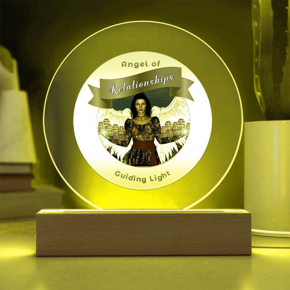 USB Circle Acrylic LED Light  -Guardian Angel - Relationships