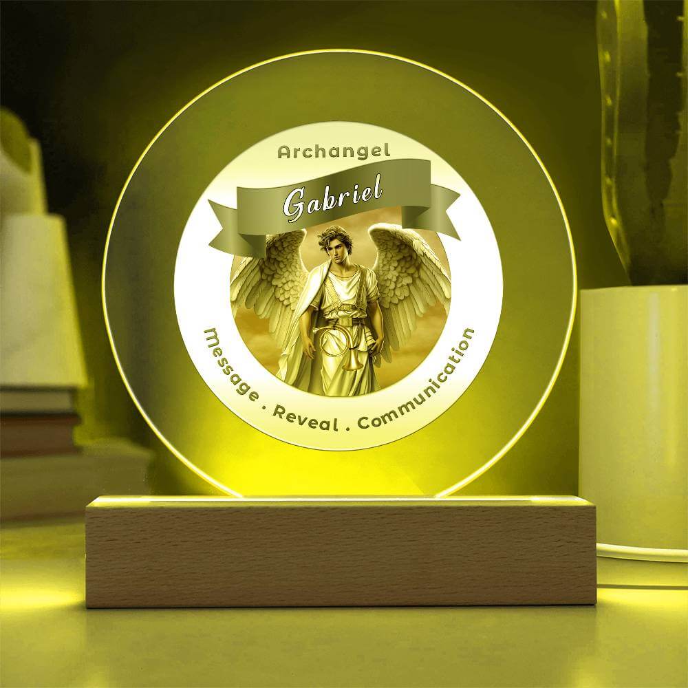 USB Circle Acrylic LED Light  - Archangel Gabriel