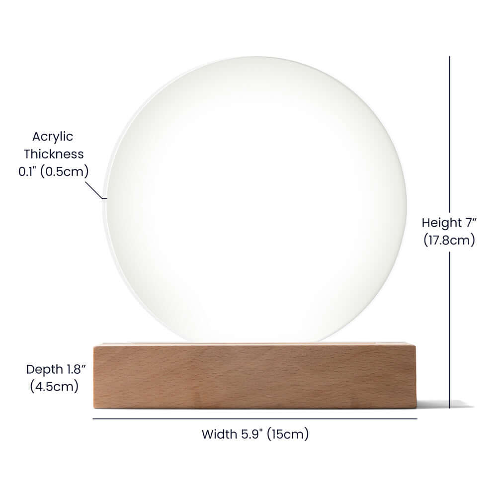 USB Circle Acrylic LED Light - Angel - Action