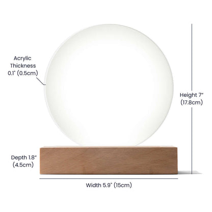 USB Circle Acrylic LED Light - Angel - Action