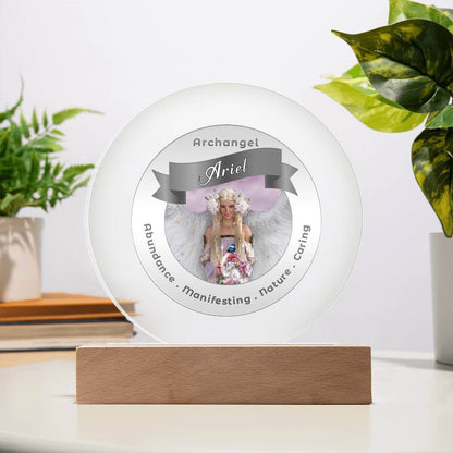 USB Circle Acrylic LED Light  - Archangel Ariel