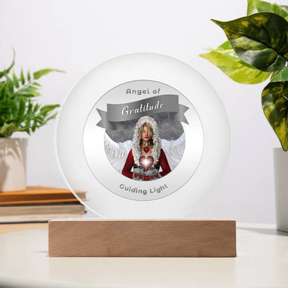 USB Circle Acrylic LED Light  -Guardian Angel -  Gratitude