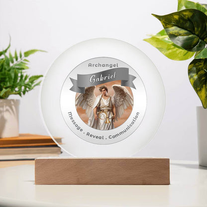 USB Circle Acrylic LED Light  - Archangel Gabriel
