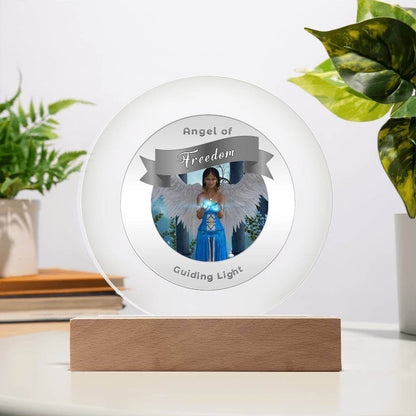 USB Circle Acrylic LED Light - Angel -  Freedom
