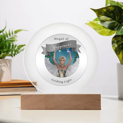 USB Circle Acrylic LED Light  -Guardian Angel -  Happiness