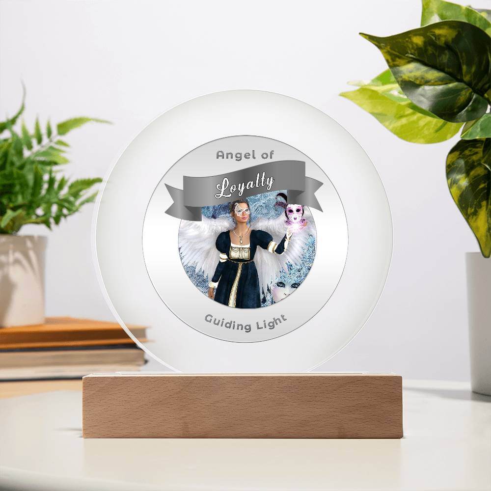 USB Circle Acrylic LED Light  -Guardian Angel - Loyalty