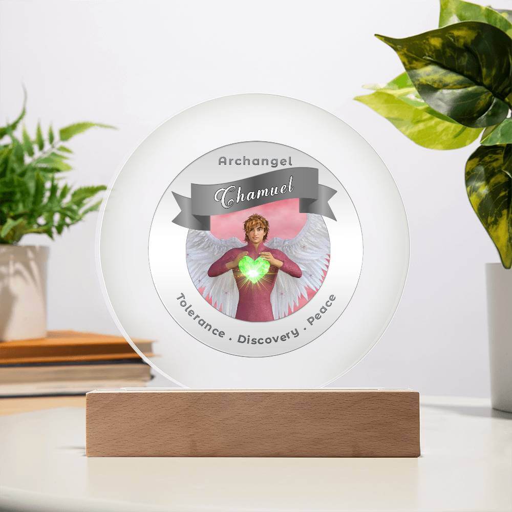 USB Circle Acrylic LED Light -  Archangel Chamuel