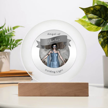 USB Circle Acrylic LED Light  -Guardian Angel - Justice