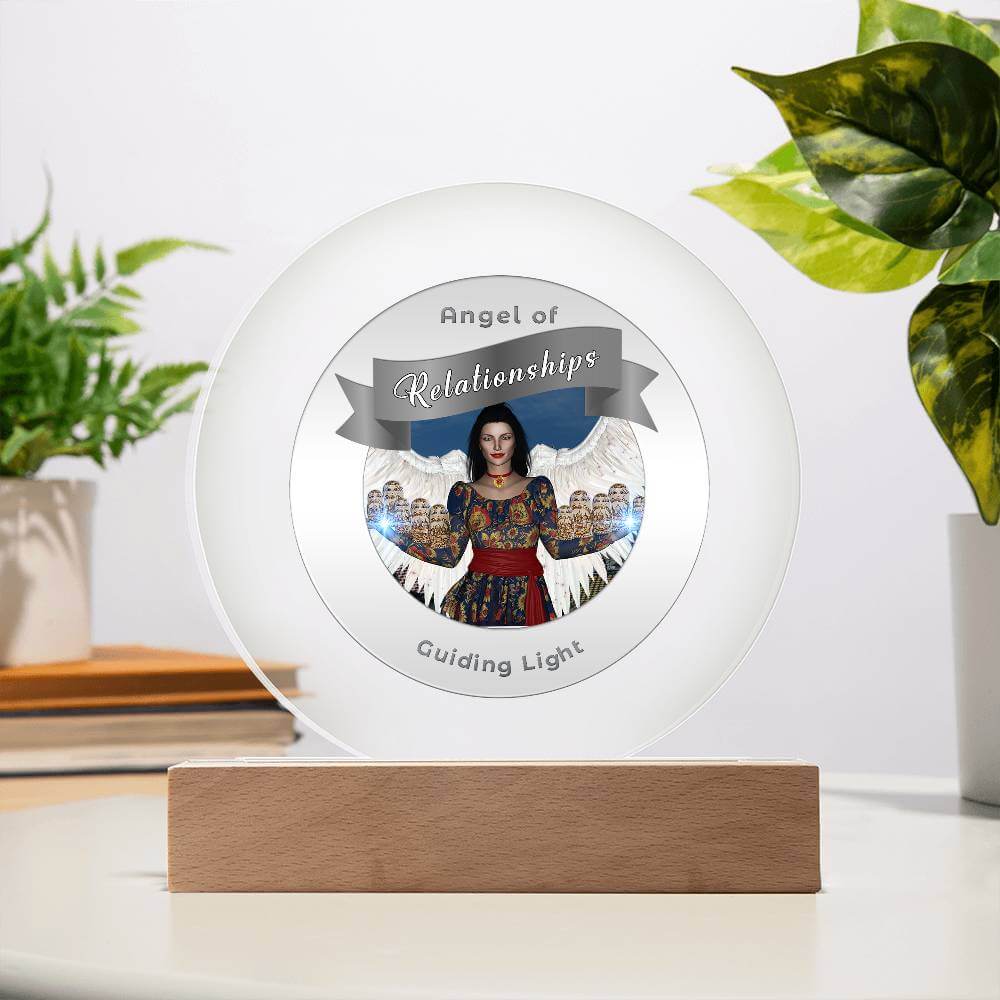 USB Circle Acrylic LED Light  -Guardian Angel - Relationships