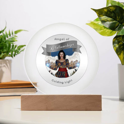 USB Circle Acrylic LED Light  -Guardian Angel - Relationships