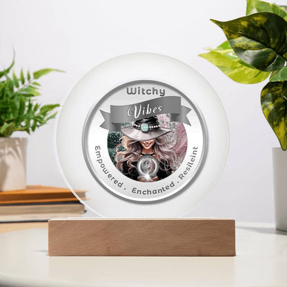 USB Circle Acrylic LED Light -  Witchy  Vibes - Blond