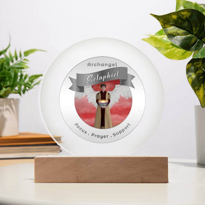 USB Circle Acrylic LED Light - Archangel Selaphiel