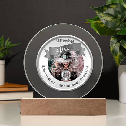 USB Circle Acrylic LED Light -  Witchy  Vibes - Blond