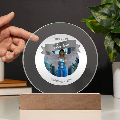 USB Circle Acrylic LED Light - Angel -  Freedom