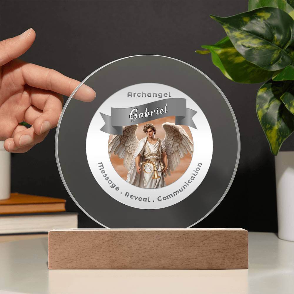 USB Circle Acrylic LED Light  - Archangel Gabriel