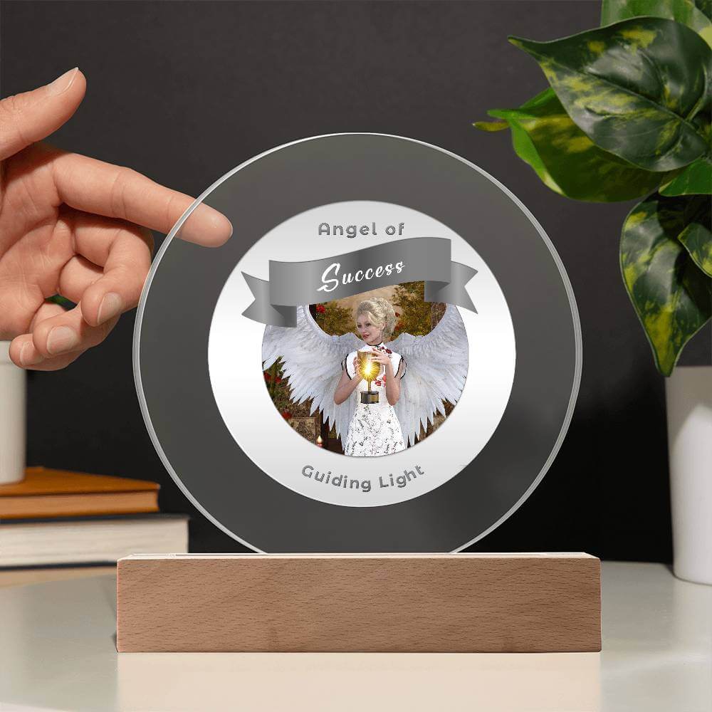 USB Circle Acrylic LED Light  -Guardian Angel - Success