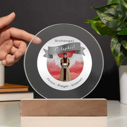 USB Circle Acrylic LED Light - Archangel Selaphiel