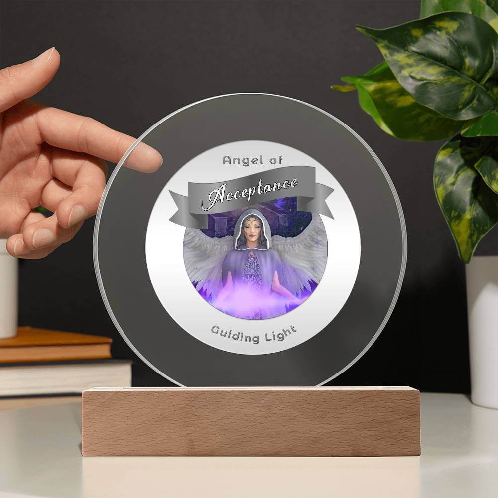 USB Circle Acrylic LED Light - Angel - Acceptance