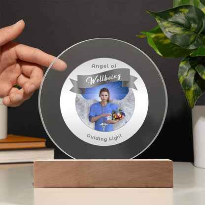 USB Circle Acrylic LED Light - Angel - Wellbeing