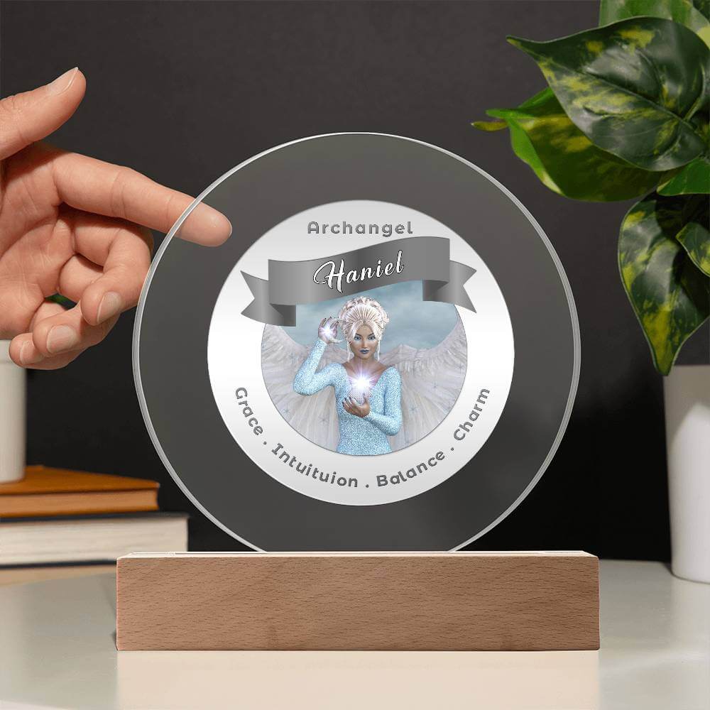 USB Circle Acrylic LED Light -  Archangel Haniel