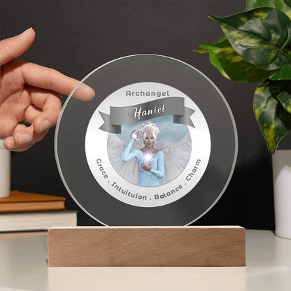 USB Circle Acrylic LED Light -  Archangel Haniel