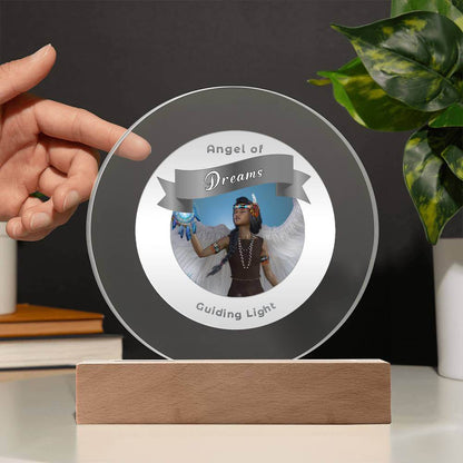 USB Circle Acrylic LED Light  -Guardian Angel - Dreams
